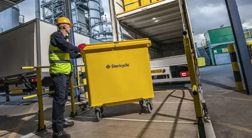 Sealed clinical waste containers ready for licensed disposal