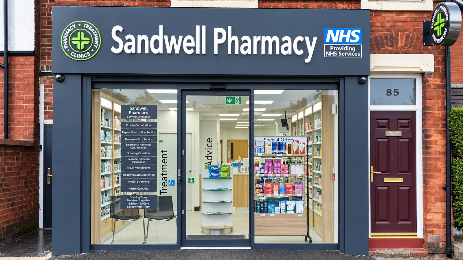 Sandwell Pharmacy shopfront